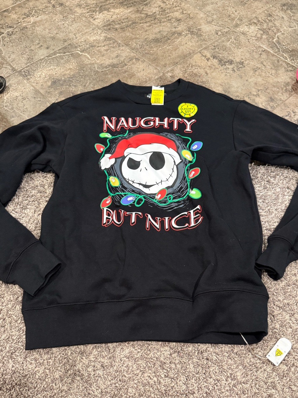 🐻 The Nightmare Before Christmas Men's Jack Skellington Light Up Graphic sweater